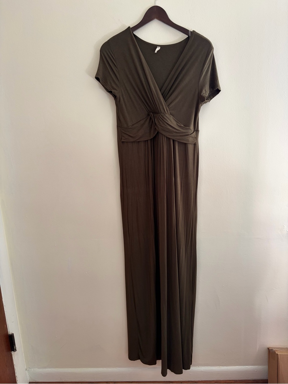 Pinkblush Olive Green Twist-Front Maxi Dress Maternity/nursing